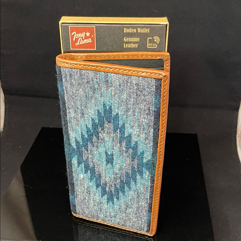Tony Lama Blue and Brown Rodeo Wallet